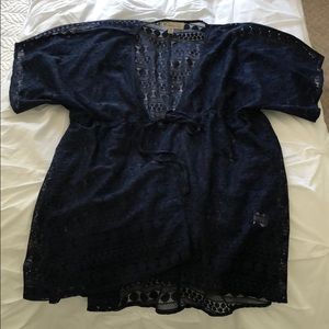 New never worn navy blue beach cover up